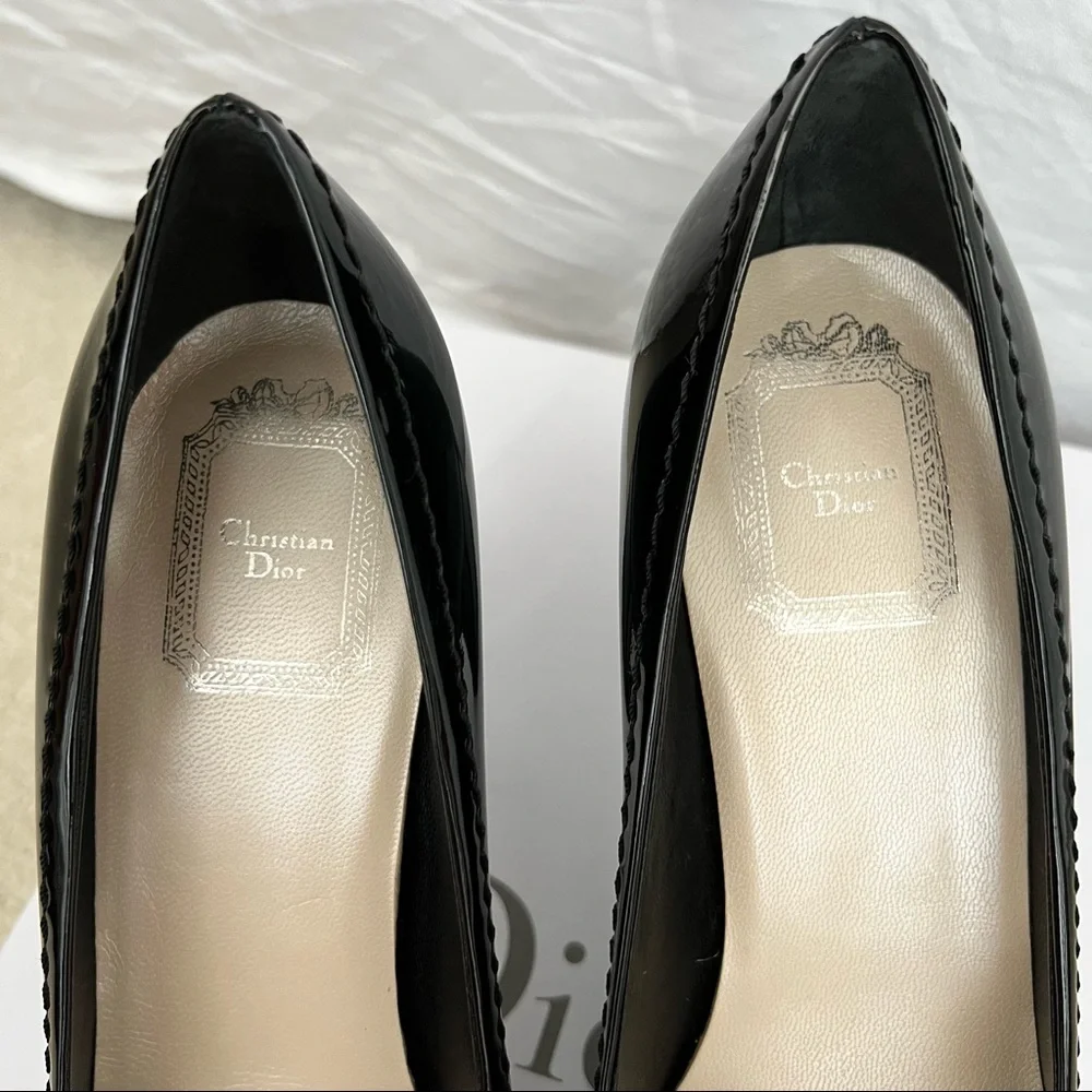 DIOR Buckle Black Patent Heels - Picture 5 of 8
